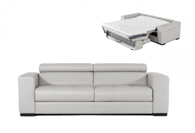 Coronelli Collezioni Icon - Modern Italian Grey Leather Sofa Bed