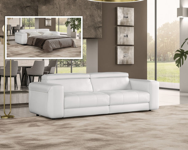 Coronelli Collezioni Icon - Modern Italian White Leather Sofa Bed