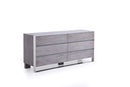 Modrest Arlene Modern Grey Elm & Stainless Steel Bedroom Set