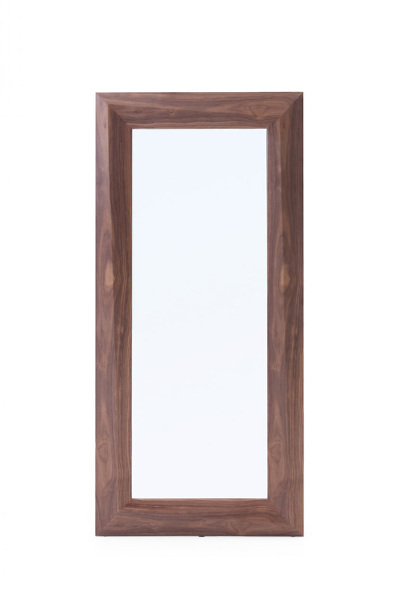 Modrest Calem Modern Walnut Floor Mirror