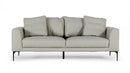 Divani Casa Jacoba - Modern Light Grey Leather Sofa