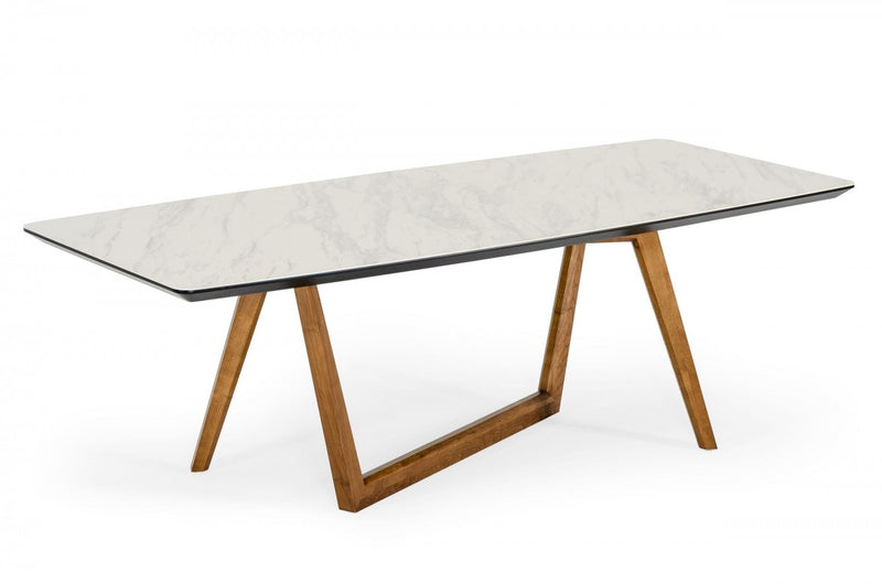 Modrest James - Contemporary Walnut & White Dining Table