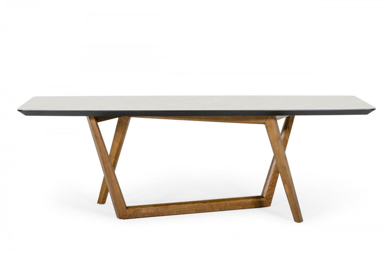 Modrest James - Contemporary Walnut & White Dining Table