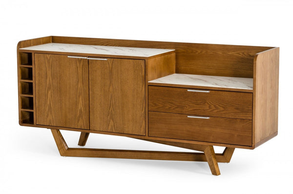 Modrest James - Contemporary Walnut & White Buffet