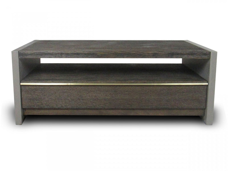 Modrest June - Modern Dark Grey Concrete & Walnut Coffee Table