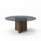 Modrest Kaye - Modern Walnut + Glass 71" Round Dining Table