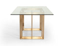 Modrest Keaton Modern Glass & Brass Dining Table
