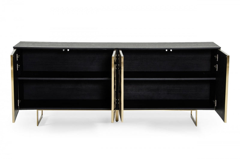 Modrest Kilson - Modern Black Oak & Champagne Gold Buffet