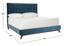 Tsarina Dusty Blue Velvet Tufted Bed