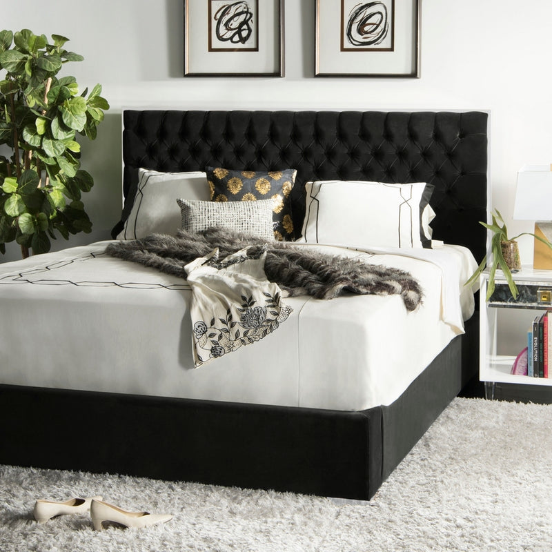 Chester Giotto Black Velvet Bed