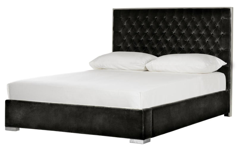 Chester Giotto Black Velvet Bed