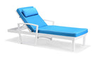 Renava Tampa Outdoor Blue & White Sun Bed & End Table Set