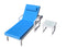 Renava Tampa Outdoor Blue & White Sun Bed & End Table Set