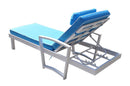 Renava Tampa Outdoor Blue & White Sun Bed & End Table Set