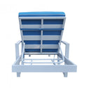 Renava Tampa Outdoor Blue & White Sun Bed & End Table Set