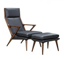 Modrest Fulton - Modern Beige Lounge Chair & Ottoman
