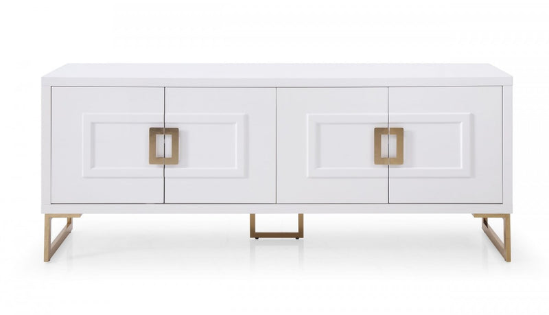 Modrest Leah - Contemporary White High Gloss & Champagne Gold Buffet
