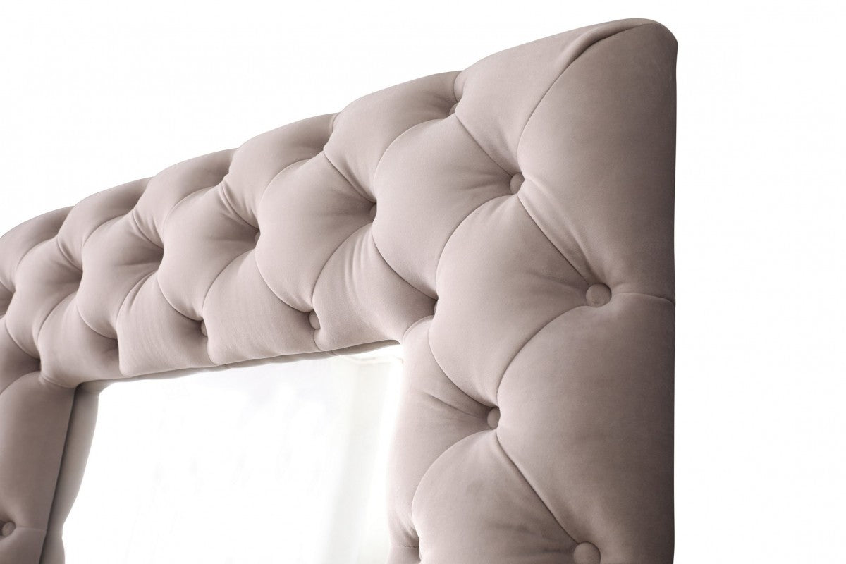 Modrest Legend Transitional Velvet Floor Mirror Hollywood Glam