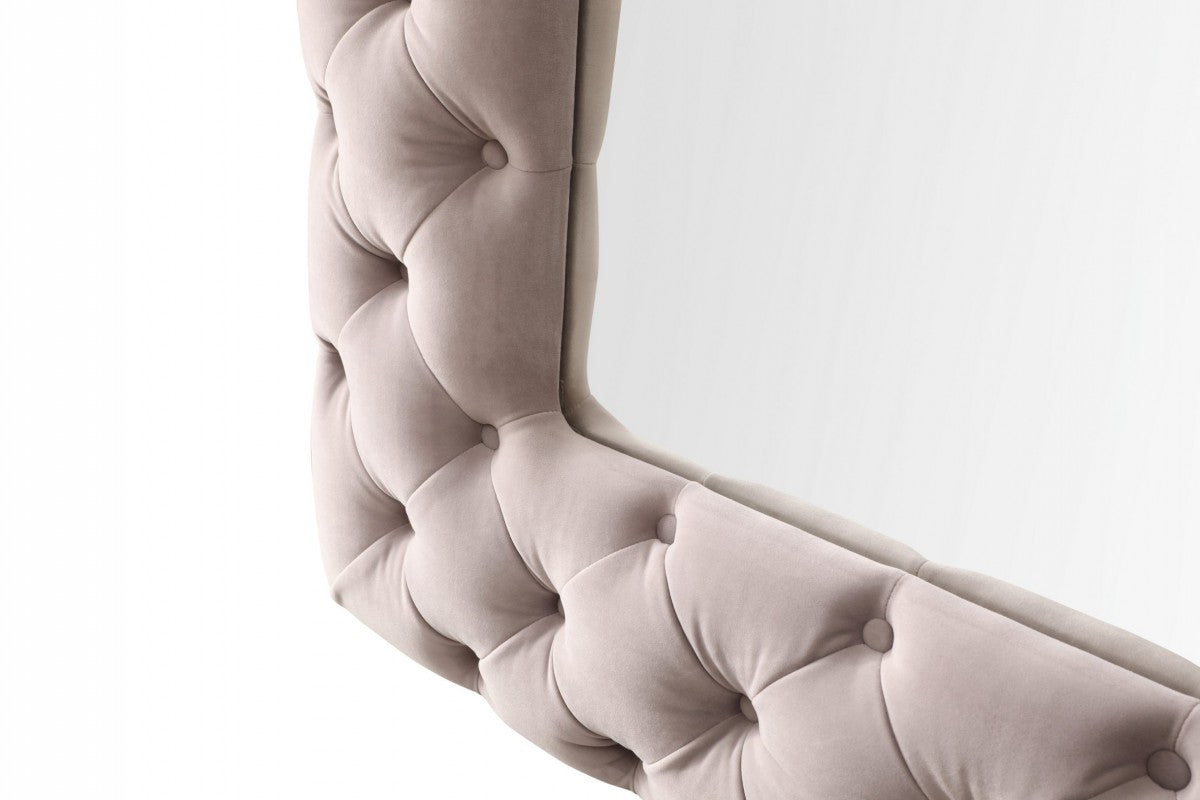 Modrest Legend Transitional Velvet Floor Mirror Hollywood Glam