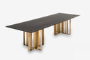 Modrest Livia - Modern Wenge & Gold Stainless Steel Dining Table