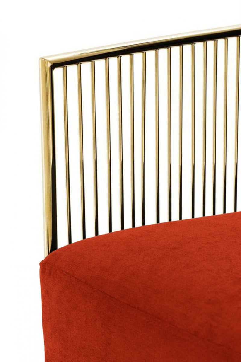 Modrest Loveland - Glam Orange Velvet Accent Chair