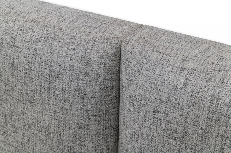 Nova Domus Maranello - Modern Grey Fabric Bed w/ Two Nightstands