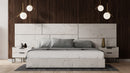 Nova Domus Marbella - Italian Modern White Marble Bed w/ 2 Nightstands