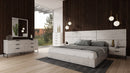 Nova Domus Marbella - Italian Modern White Marble Bed w/ 2 Nightstands