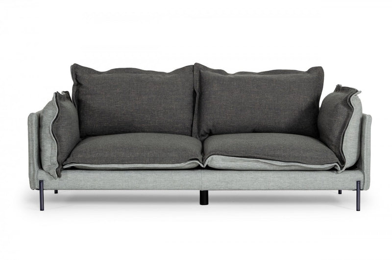 Divani Casa Mars - Modern Grey & Dark Grey Fabric Sofa