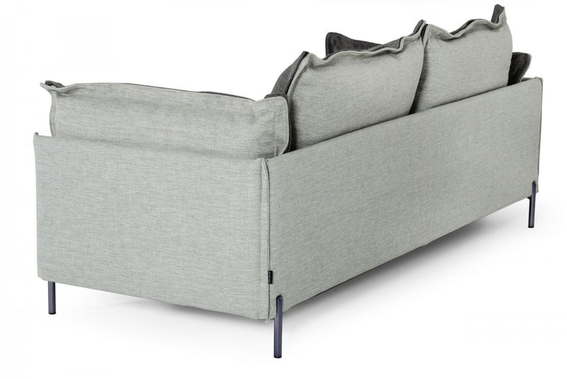 Divani Casa Mars - Modern Grey & Dark Grey Fabric Sofa