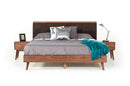 Modrest Marshall Mid-Century Modern Brown Fabric & Walnut Bed