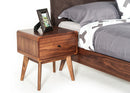 Modrest Marshall Mid-Century Modern Brown Fabric & Walnut Bedroom Set