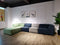 Mathilda Green, Blue & Grey Fabric Sectional Sofa