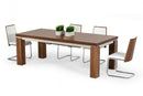 Modrest Maxi - Modern Walnut & Stainless Steel Dining Table