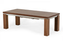 Modrest Maxi - Modern Walnut & Stainless Steel Dining Table