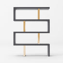 Modrest Maze - Elm Grey & Gold Bookcase