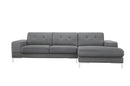 Divani Casa Forli - Modern Grey Fabric Right Facing Sectional Sofa