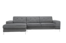 Divani Casa Forli - Modern Grey Fabric Left Facing Sectional Sofa
