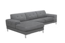 Divani Casa Forli - Modern Grey Fabric Left Facing Sectional Sofa