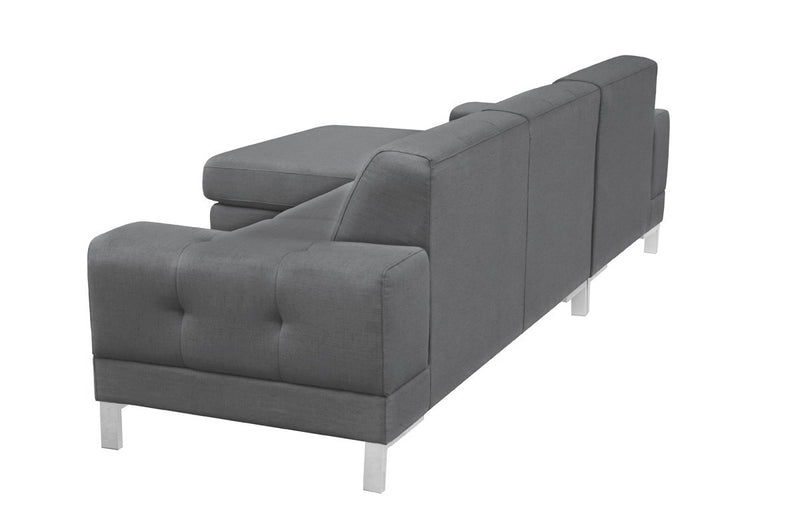Divani Casa Forli - Modern Grey Fabric Left Facing Sectional Sofa