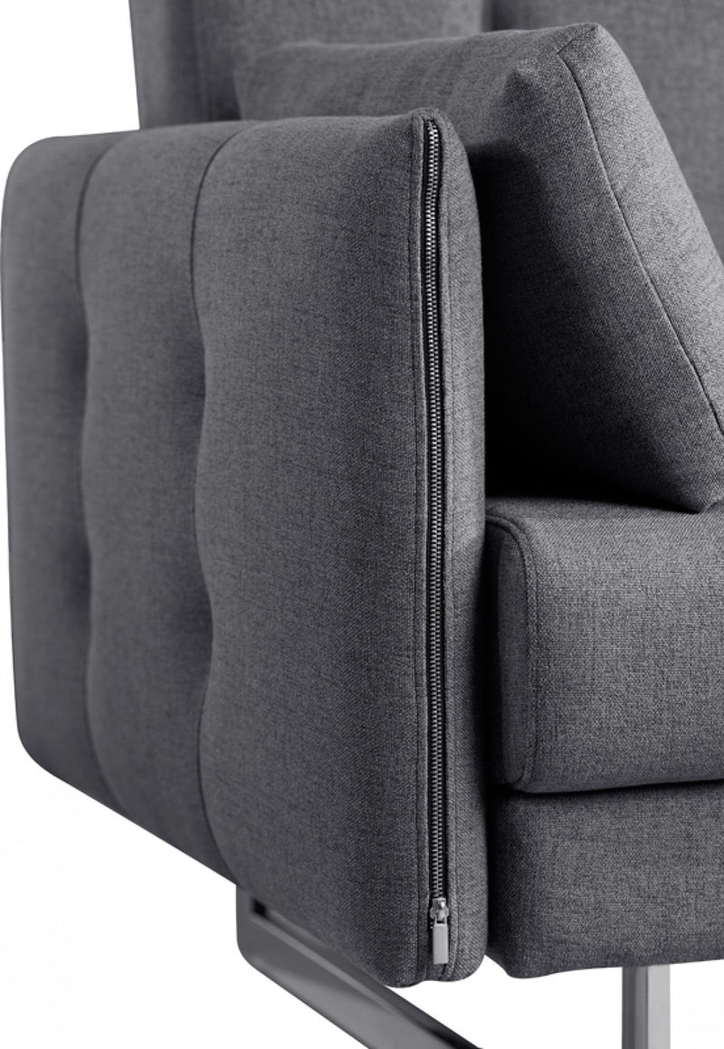 Divani Casa Lennox - Modern Grey Fabric Right Facing Sectional Sofa Bed