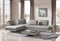 Divani Casa Baxter - Modern Grey Fabric Sectional Sofa + Coffee Table