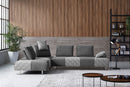 Divani Casa Cooke - Modern Grey Houndstooth Fabric Modular Sectional Sofa Bed