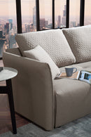 Divani Casa - Polson Modern Light Grey Fabric Modular Sectional Sofa Bed