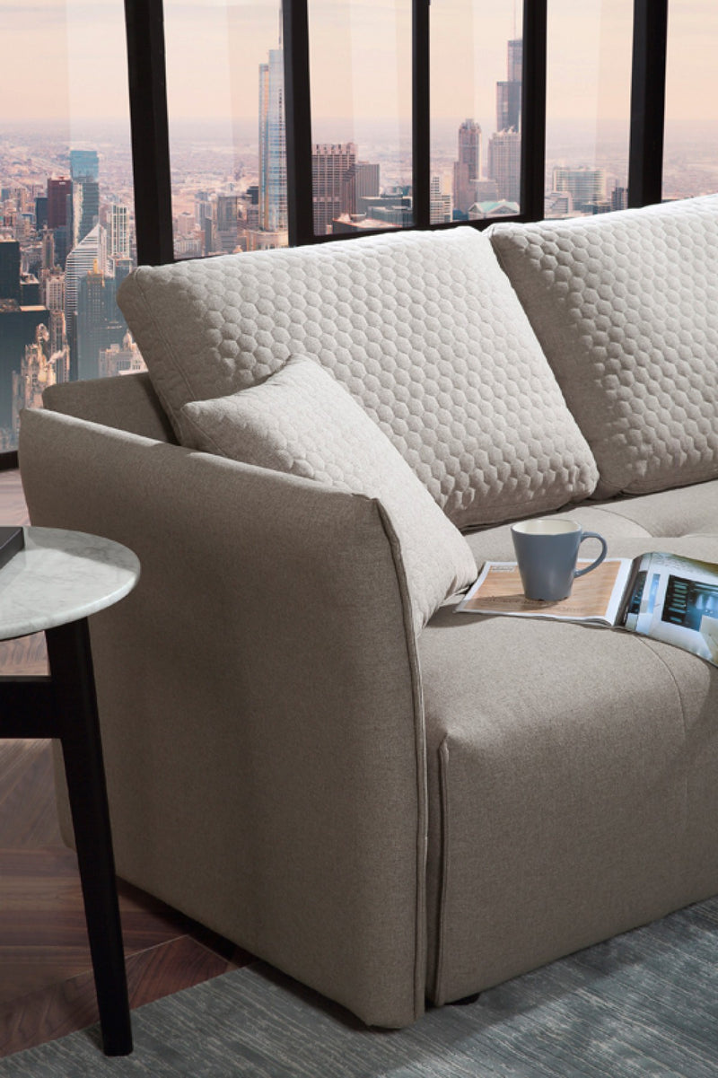 Divani Casa - Polson Modern Light Grey Fabric Modular Sectional Sofa Bed