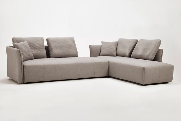 Divani Casa - Polson Modern Light Grey Fabric Modular Sectional Sofa Bed