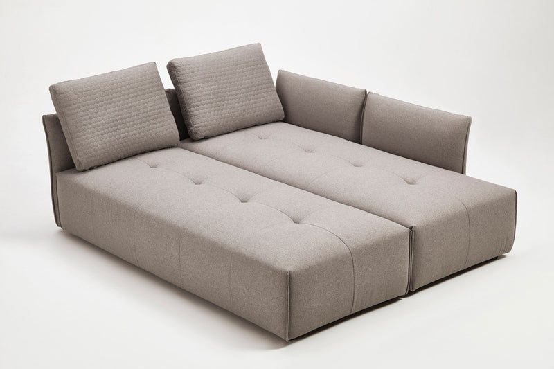 Divani Casa - Polson Modern Light Grey Fabric Modular Sectional Sofa Bed