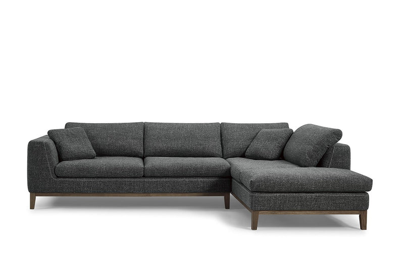 Divani Casa Hickman - Modern Dark Grey Fabric Right Facing Sectional Sofa  by Hollywood Glam