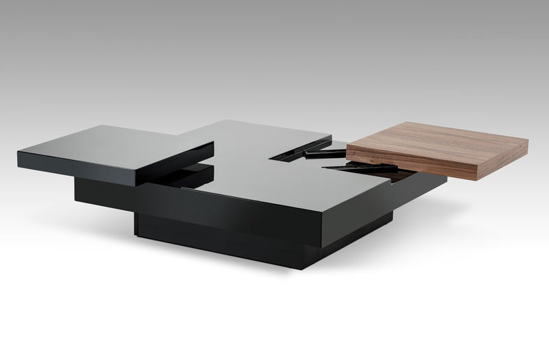 Modrest Ambry Modern Walnut and Black Coffee Table