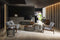 Modrest Bronson Modern Walnut & Black Round Coffee Table